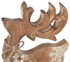 4Home Dekoracja z drewna mango Snowflake Deer, 33 cm