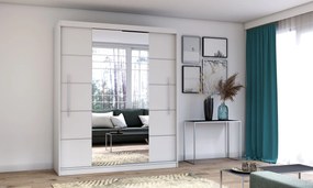 Szafa przesuwna TORINO z lustrem 203 cm biały