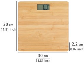 Waga łazienkowa BAMBUSA, elektroniczna, bambusowa, 30 x 30 cm, WENKO