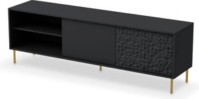 Czarny stolik RTV z frontem 3D Bullet