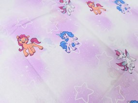 PrzytulneMieszkanie.pl PrzytulneMieszkanie.pl Dziecięca bawełniana pościel MY LITTLE PONY STARS biała Rozmiar pościeli: 60 x 70 cm | 140 x 200 cm