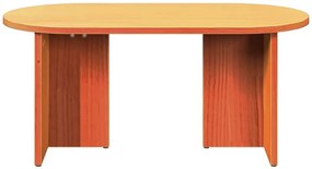 Brązowy drewniany stolik kawowy owalny woskowy brąz N3-E11