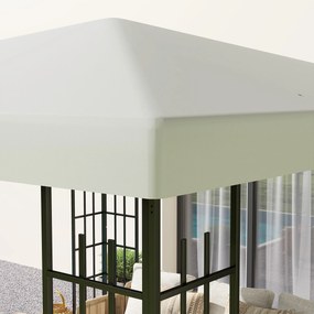 Outsunny 3 x 3 m Zamienna plandeka na pawilon, Osłona do pawilonu ogrodowego, z otworami odpływowymi, UPF30+, Jasnoszary