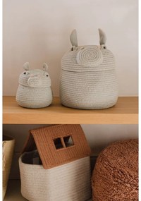 Jasnoszary tekstylny dziecięcy kosz na zabawki ø 15x15 cm Mini Henry the Hippo – Lorena Canals