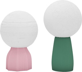 Zestaw lamp biurkowych HOMCOM w wyglądzie planetarnym, 3 kolory, USB, tworzywo, Biały