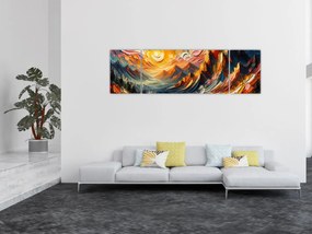 Obraz - Góry oświetlone słońcem (170x50 cm)