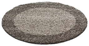 Dywan shaggy Life brązowo-beżowy 120 cm x 120 cm koło