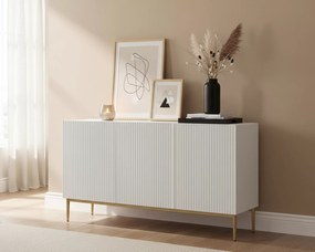 Komoda Nicole 150 cm - biały mat / złote nóżki