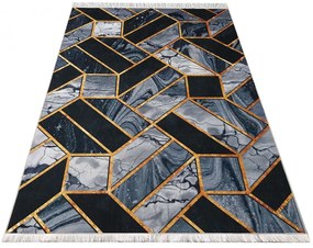 Czarno-szary geometryczny dywan glamour Czarny mat B7-K10