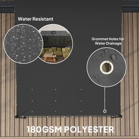 Outsunny 2,5 x 3 m Pergola, montowana na ścianie, odporna na wodę, metalowa konstrukcja, otwory odpływowe, zacienienie, ciemnoszary