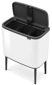 Biały stalowy kosz na śmieci do segregacji odpadów otwierany na dotyk 33 l Bo Touch Bin – Brabantia