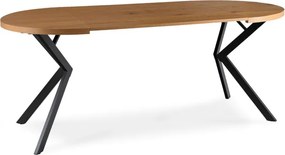 Stół Okrągły Rozkładany DORIAN 80-160 cm Dąb Złoty/Czarny Nowoczesny