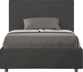 Łóżko wyposażone w stelaż z listwami tapicerowane 120x190 microfibra szary Mika