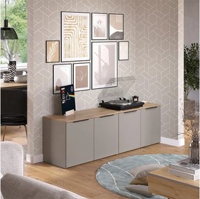 Ściana w salonie szary 80x40x50 wido