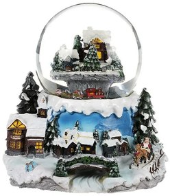 Świąteczna śnieżka Zimowy krajobraz, świecąca,obrotowa, melodia, 19 x 19 x 18 cm