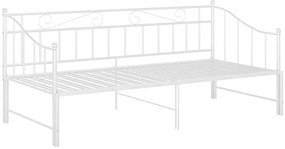 Białe metalowe łóżko rozkładane 90x200 cm P4-A48