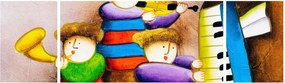 Obraz - Muzycy, malarstwo (170x50 cm)