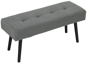 HOMCOM Ławka z pokryciem sztruksowym, ławka do łóżka z metalowymi nogami, ławka na buty 100 x 36 x 45 cm Szara
