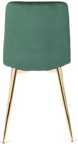 Zielone welurowe eleganckie krzesło w stylu glamour - Patrix