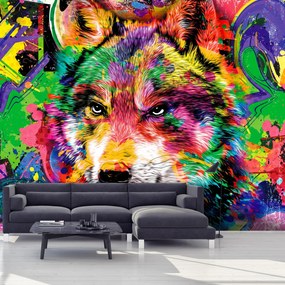 Fototapeta - Wilk, graffiti (196x136 cm)