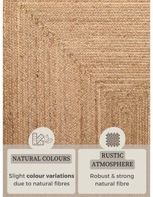 Dwustronny dywan z juty tkany ręcznie w naturalnym kolorze 60x90 cm Sharmila Natural Brown – Hanse Home