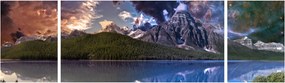 Obraz jeziora i gór (170x50 cm)