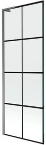 Mexen Next L parawan nawannowy 1-skrzydłowy 70 x 150 cm, czarna kratka, gun metal - 895-070-000-03-77-95
