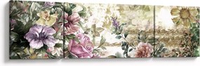 Obraz - Designerskie kwiaty (170x50 cm)
