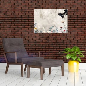 Obraz na szkle - Łąka w betonie (70x50 cm)