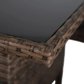 Zestaw Mebli Ogrodowych ATLANTA Brązowy Sofa Pufy Stolik Tarasowy Technorattan Nowoczesny