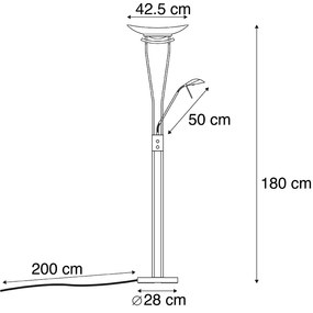 Nowoczesna lampa podłogowa czarna z diodami LED - Lexus Nowoczesny Oswietlenie wewnetrzne