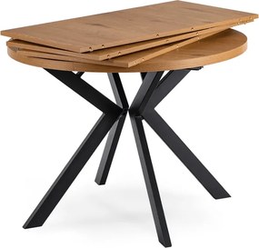 Stół Okrągły Rozkładany LUKAS 100-250 cm Dąb Złoty Nowoczesny Loft