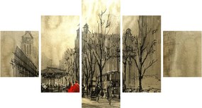 Obraz - Szkic miasta (125x70 cm)