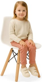 Białe krzesło skandynawskie do pokoju dziecięcego T8-H20