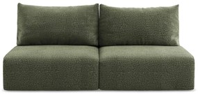 Zielona rozkładana/ze schowkiem sofa 216 cm Kalena – Makamii