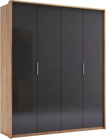 Czterodrzwiowa szafa uchylna dąb craft + lava mat F3-H20