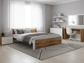 Łóżko IKAROS 120 x 200 cm, dąb artisan/biały Stelaż: Ze stelażem listwowym rolowanym elastycznym, Materac: Materac Sommera