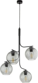 LED żyrandol na lince CESAR 4xE27/15W/230V czarny/dymiony szary