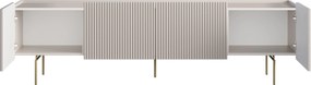 Szafka RTV Malmi 200 cm - kaszmir / złote nóżki