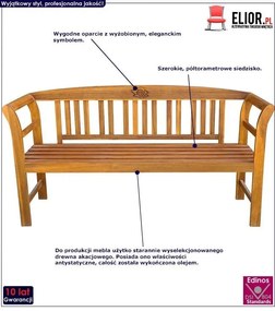Brązowa drewniana ławka ogrodowa Deloss 6X