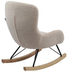 Beżowy dziecięcy fotel bujany z materiału bouclé Rocky – Vipack
