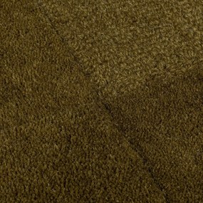 Wełniany chodnik tkany ręcznie w kolorze khaki 60x230 cm Checkerboard – Flair Rugs