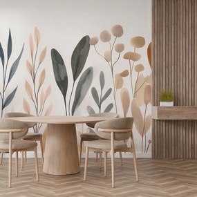 Fototapeta - Ziemiste minimalistyczne rośliny I. (196x136 cm)