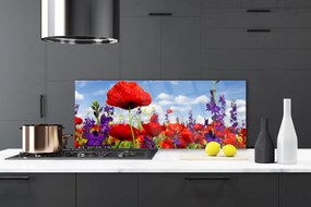 Dekor Szklany do Kuchni Wyrafinowany Bukiet Ścienny