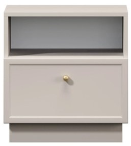 Szafka nocna Lorini z szufladą 45 cm - kaszmir / złoty uchwyt