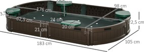 Outsunny Piaskownica z siedziskami i pokrowcem HDPE dla dzieci 3-12 lat 183x105x22 5 cm ciemnozielona | Aosom PL