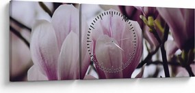 Obraz - Magnolia (z zegarem) (90x30 cm)