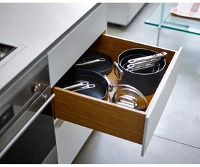 Garnki z pokrywką i powłoką ceramiczną odpowiednie na indukcję zestaw 3 szt. Space – Joseph Joseph