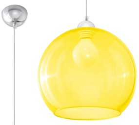 Szklana lampa wisząca kula LED E830-Bals - żółty