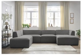 Ciemnoszary narożnik modułowy (lewostronny/w kształcie litery U) Megeve – Bobochic Paris